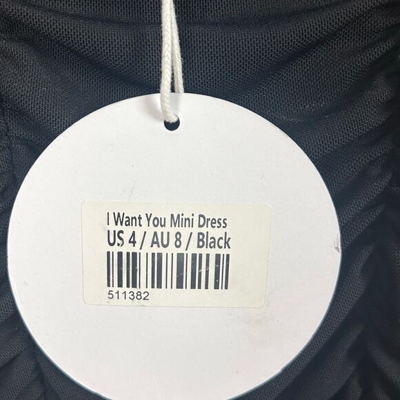 Princess Polly I Want You Mini Dress Black size 4 NWT - Picture 8 of 10